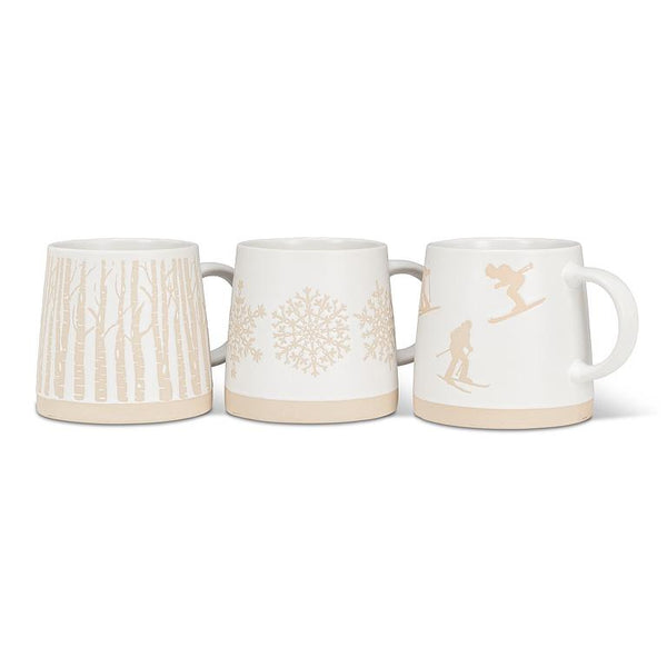 Wide Base Mug with Snowflake Row