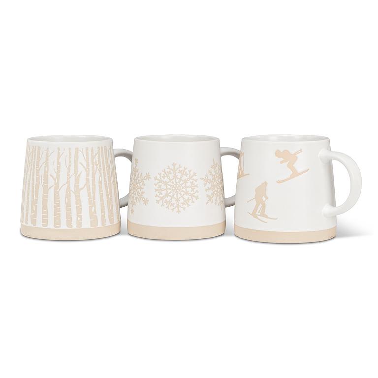 Wide Base Mug with Snowflake Row