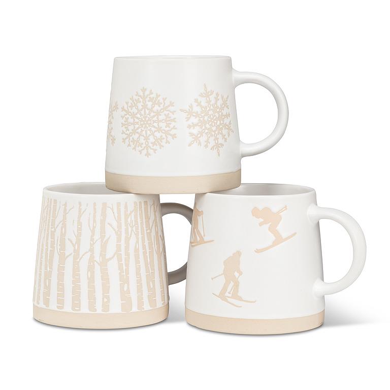 Wide Base Mug with Snowflake Row