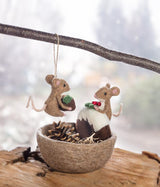 Mouse w/Christmas Pudding Orn-3"H