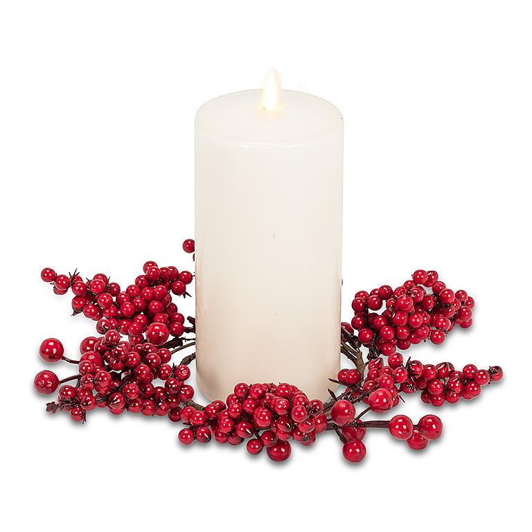 Small Red Berries Candle Ring