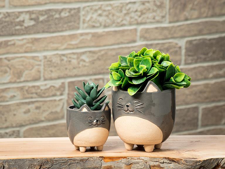 Large Cat on Legs Planter