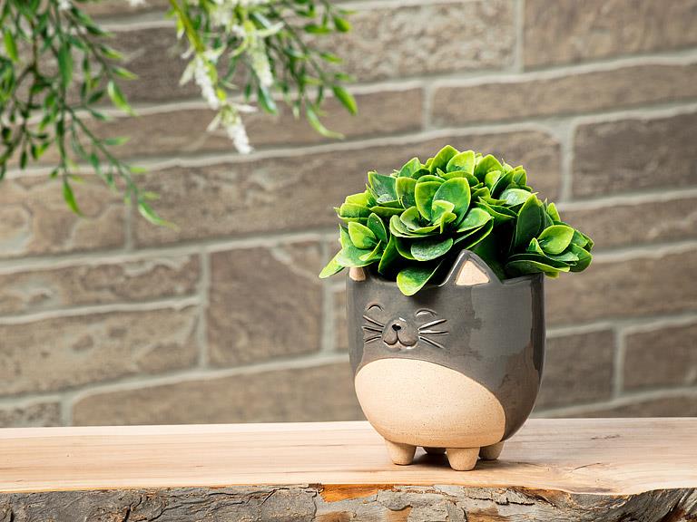 Large Cat on Legs Planter