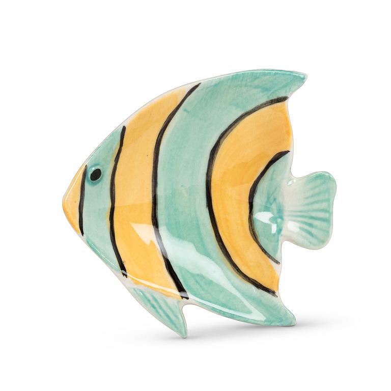 Small Striped Fish Dish Turquoise