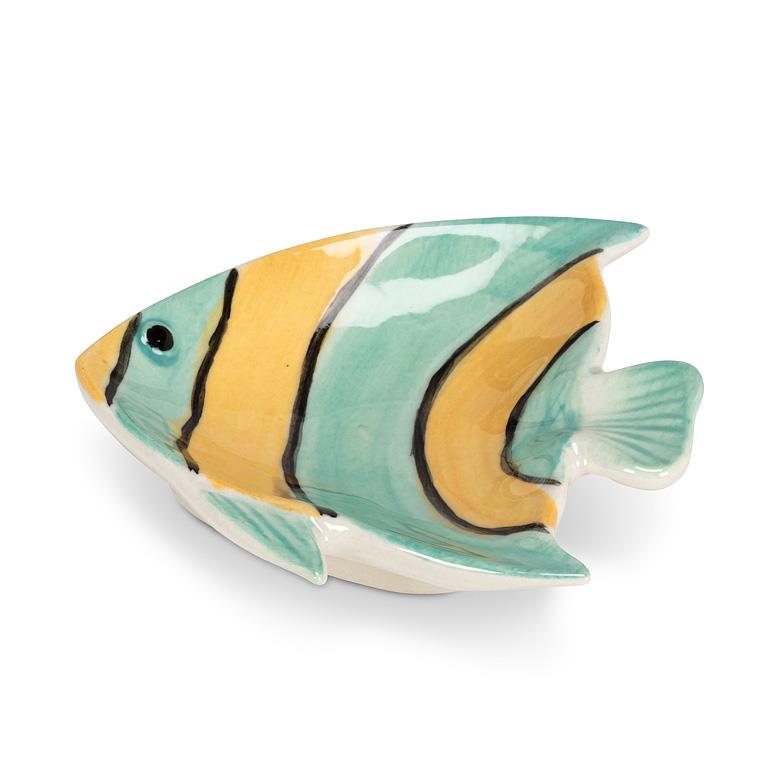 Small Striped Fish Dish Turquoise