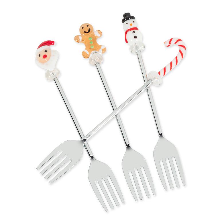 Holiday Icon Cocktail Forks. Set of 4