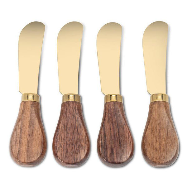 Walnut Handled Pate Spreaders. Set of 4