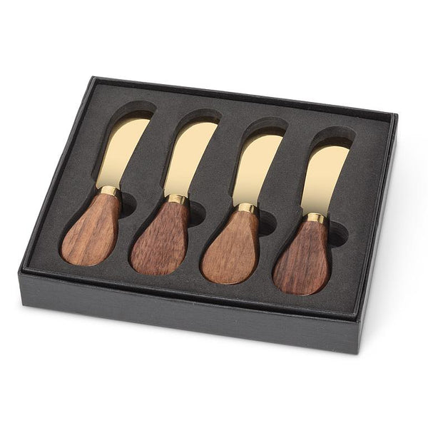 Walnut Handled Pate Spreaders. Set of 4