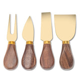 Walnut Handled Cheese Knives. Set of 4