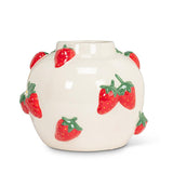 Large Round Vase with Strawberries