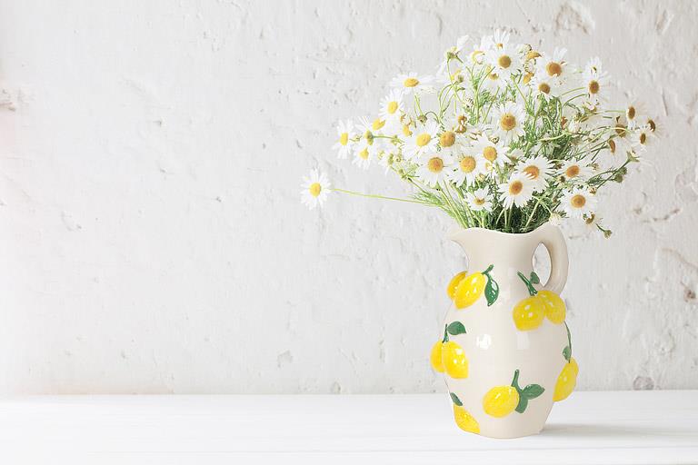 Lg Round Vase w/Lemons