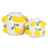 Large Round Vase with Lemons