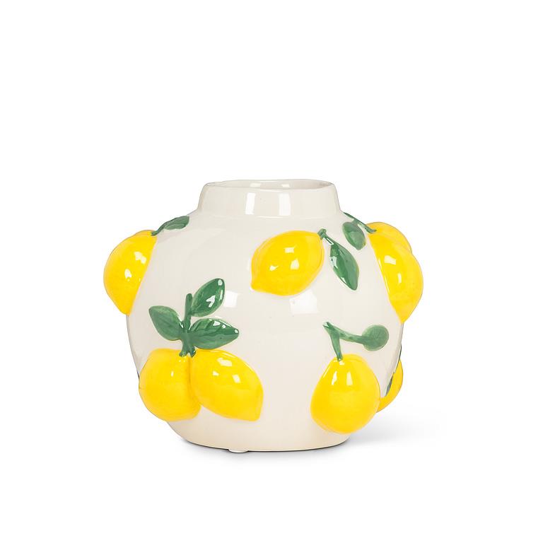 Small Round Vase with Lemons