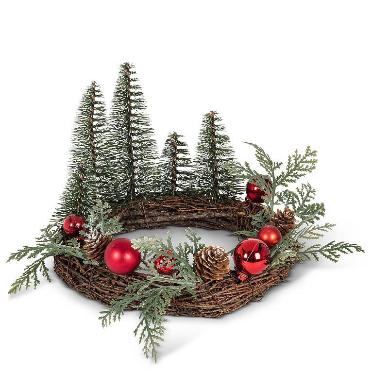 Medium Fir & Ball Candle Ring