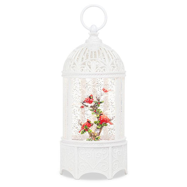 Cardinals on Branch Glitter LED Lantern