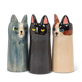 Skinny Cat Vase Brown