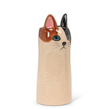 Skinny Cat Vase Brown