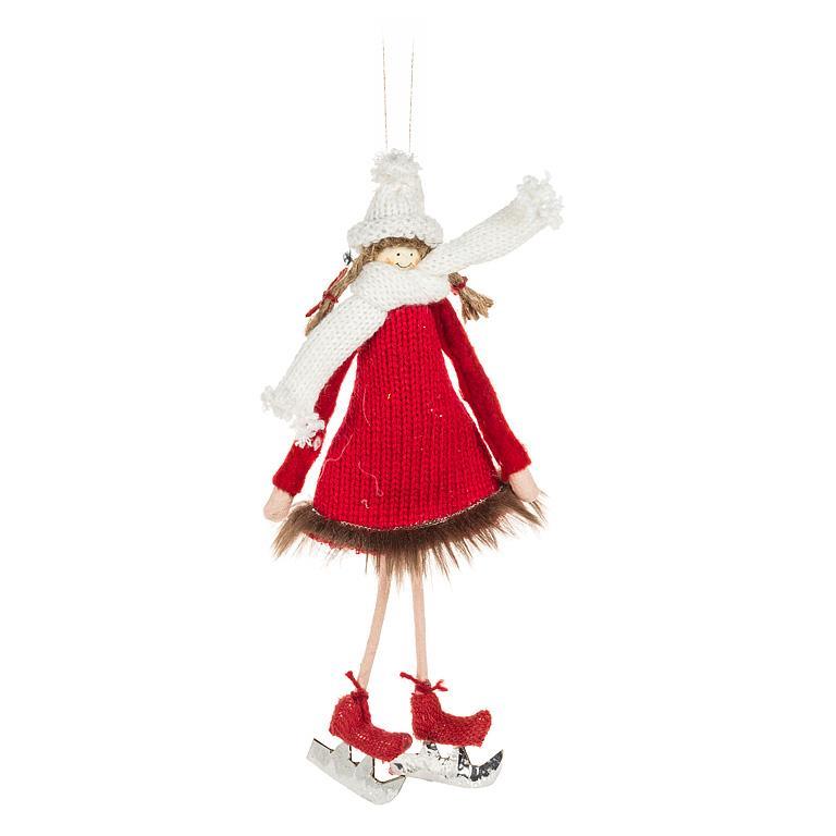 Winter Girl on Snowball Ornament