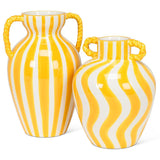 Large Striped Urn Vase