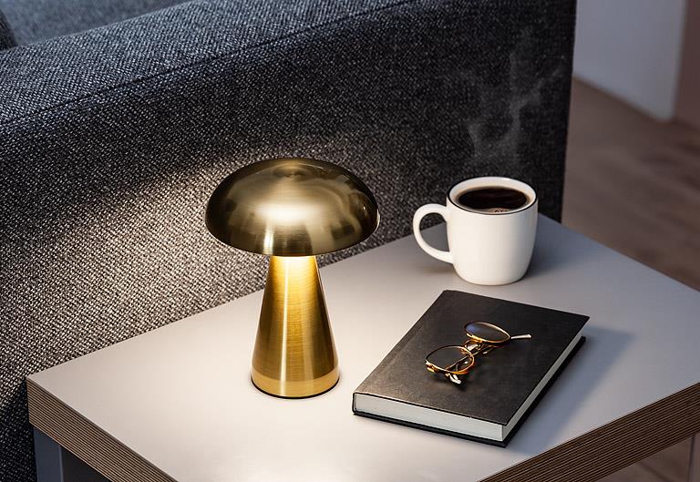 Metallic Mushroom LED Table Light Gold