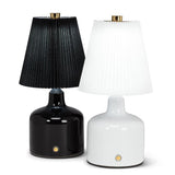 LED Ceramic Lamp with Pleated Shade