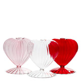 Optic Heart Pedestal Vase Pink