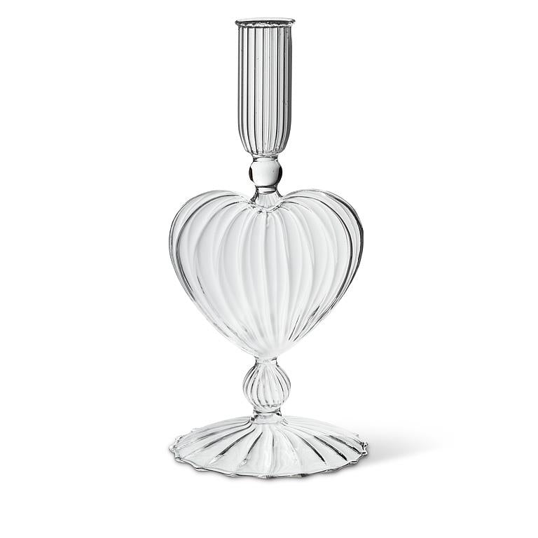 Heart Taper Holder Clear