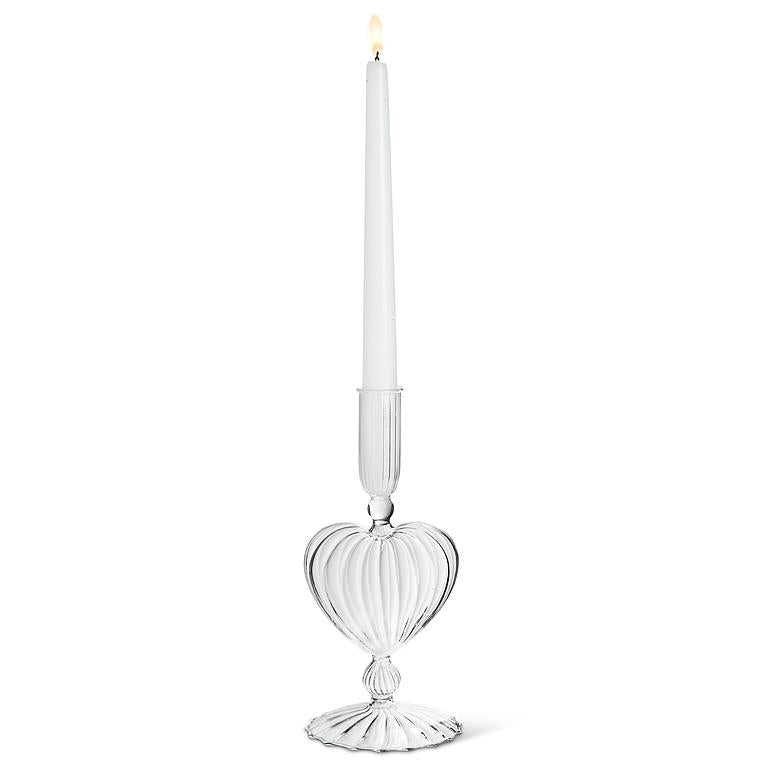 Heart Taper Holder Clear