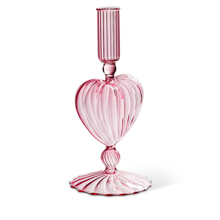 Heart Taper Holder Pink