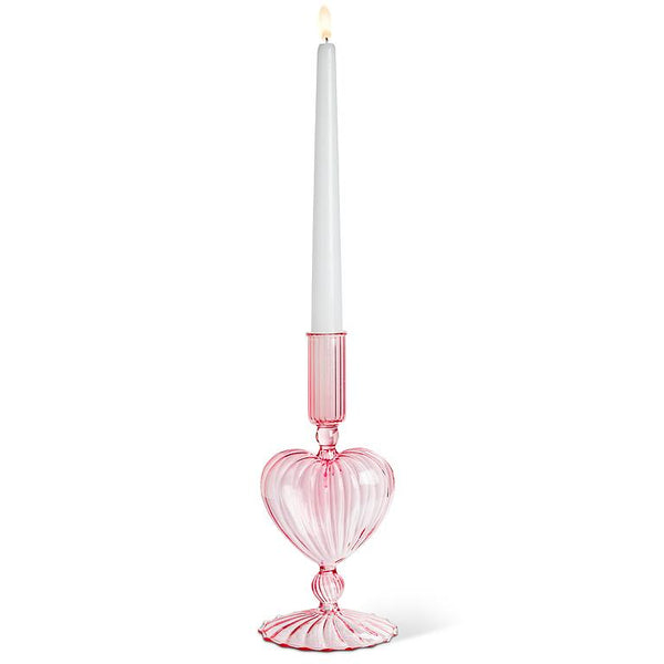 Heart Taper Holder Pink