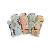 Oven Glove Dog Print - Aqua Storm