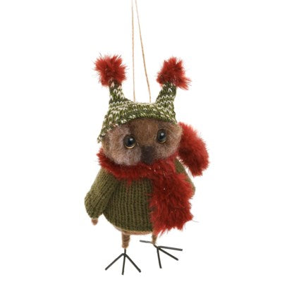 ORN OWL WOOL GR/RD