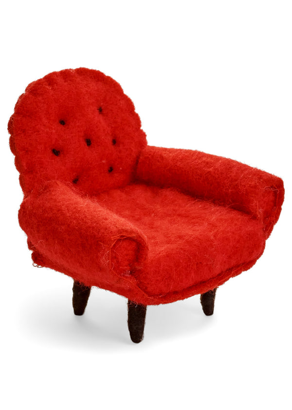 DECO CHAIR WOOL RED