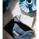Storm Blue organic cotton canvas small pouch
