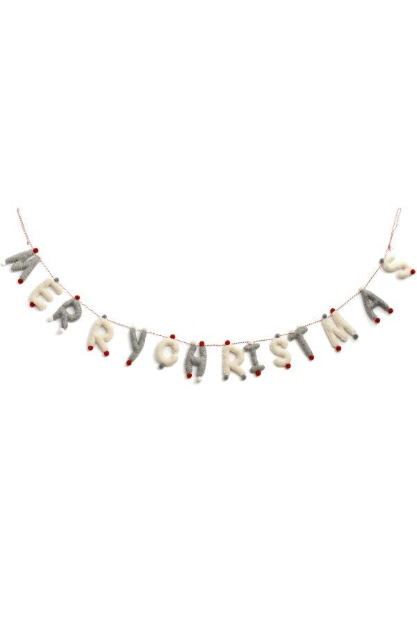 Wool "Merry Christmas" Garland