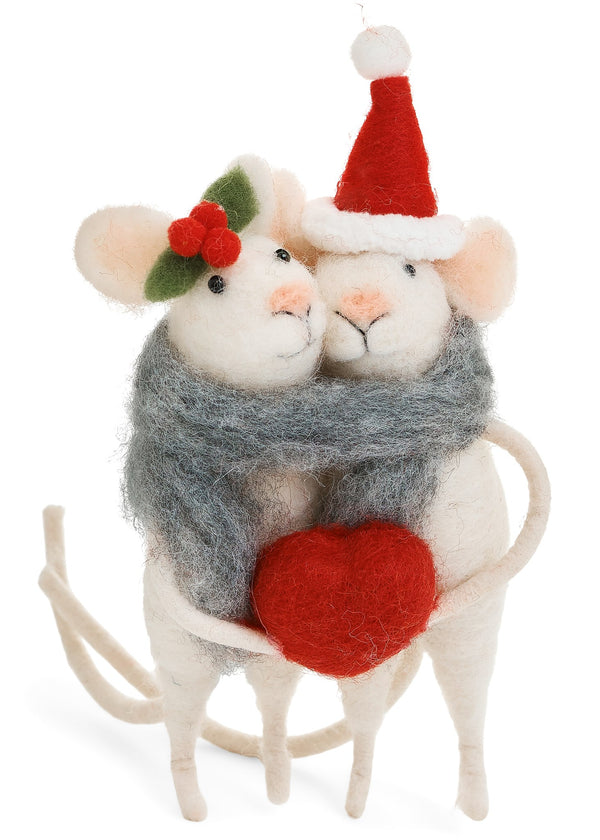 DECO HUG MICES WOOL/POLY RED/GRAY 3X6