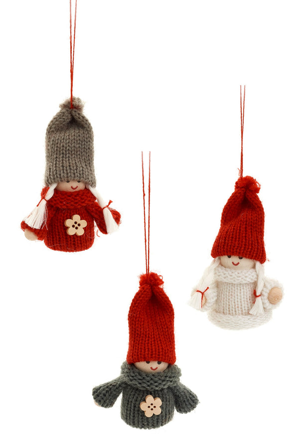 XMAS GIRLS WOOD RED/GREEN/WHITE