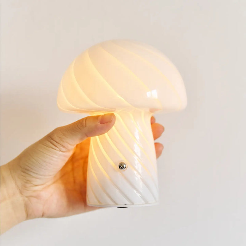 Portable Mini Glass Mushroom Lamp