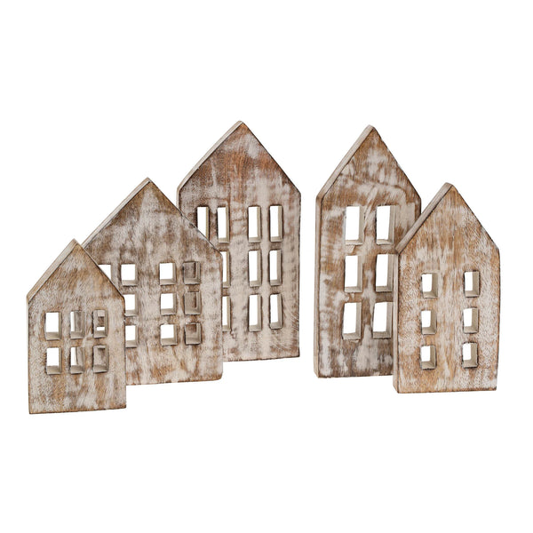 Wooden Winter House S/5, Whitewash