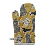 Oven Glove Dog Print Yellow Sunset