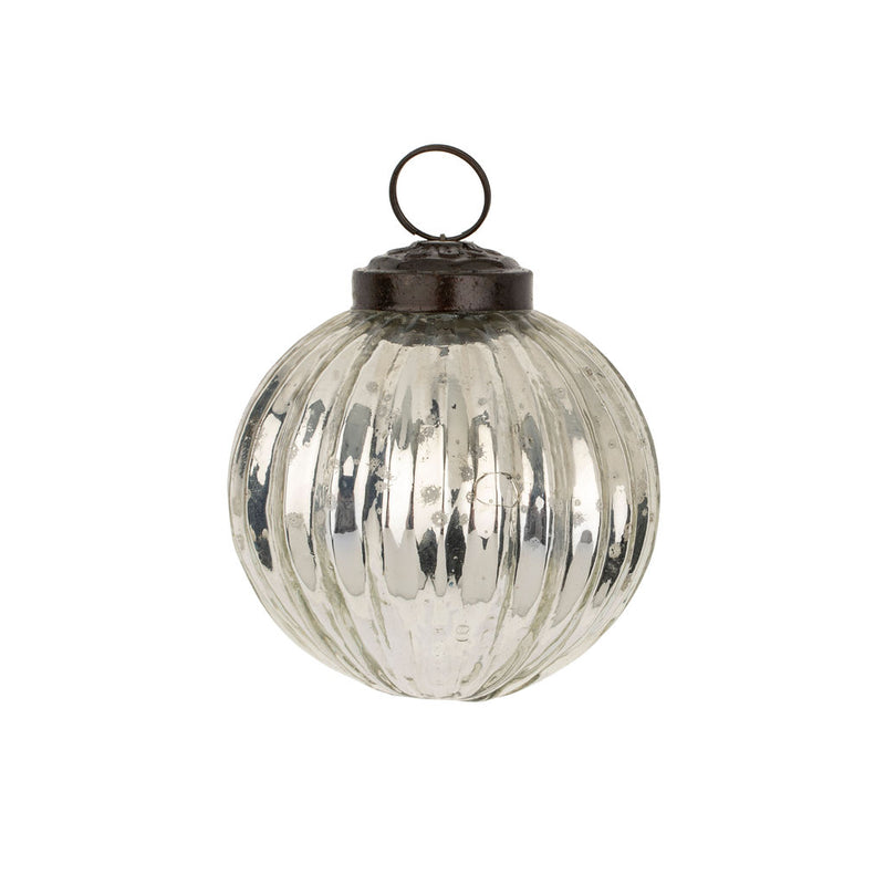Silverfrost Holiday Ornament L, Ribbed