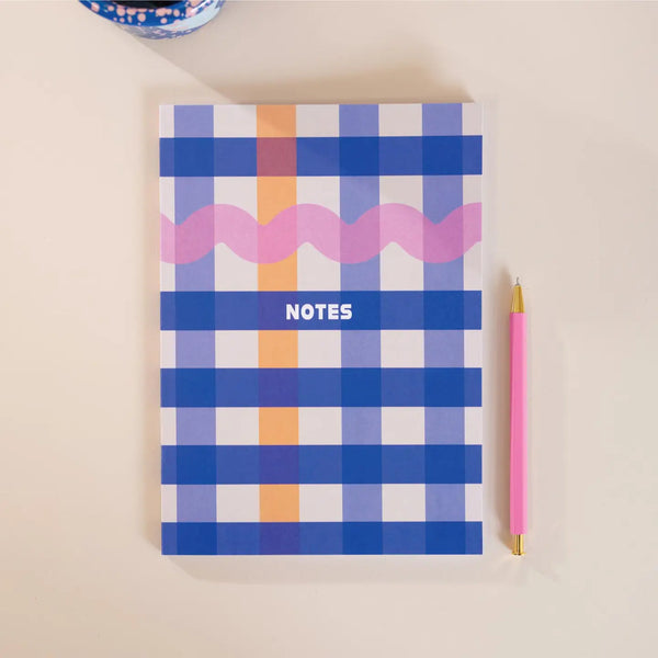 A5 Cobalt Check Notebook