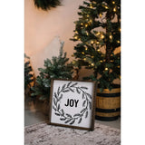 Joy Wreath Wood Sign