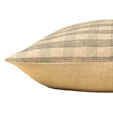 20x20 Block Print Plaid Linen Pillow, Blue