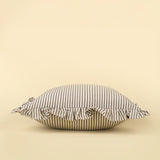 20x20 Ruffle Thin Stripe Pillow, Grey