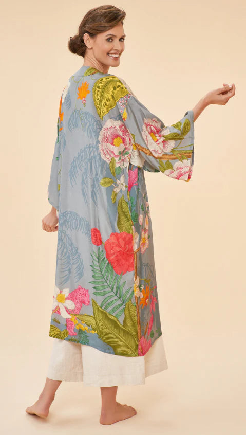 Floral Jungle in Lavender Kimono Gown