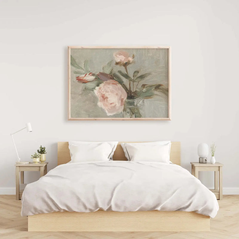 Peonies Antique Vintage 8x10 with Frame