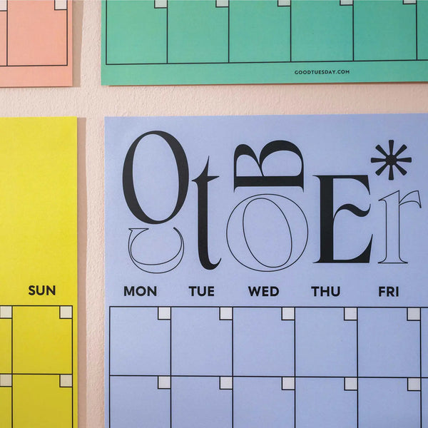 Monthly Undated A3 Wall Planner | 12 Pages | Playful Type