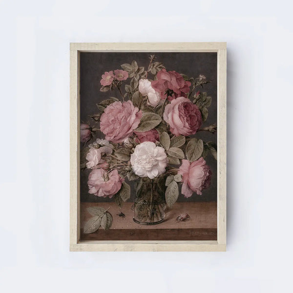 Vintage Floral Vase Painting 12x9"