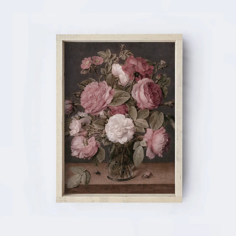 Vintage Floral Painting 12x9"
